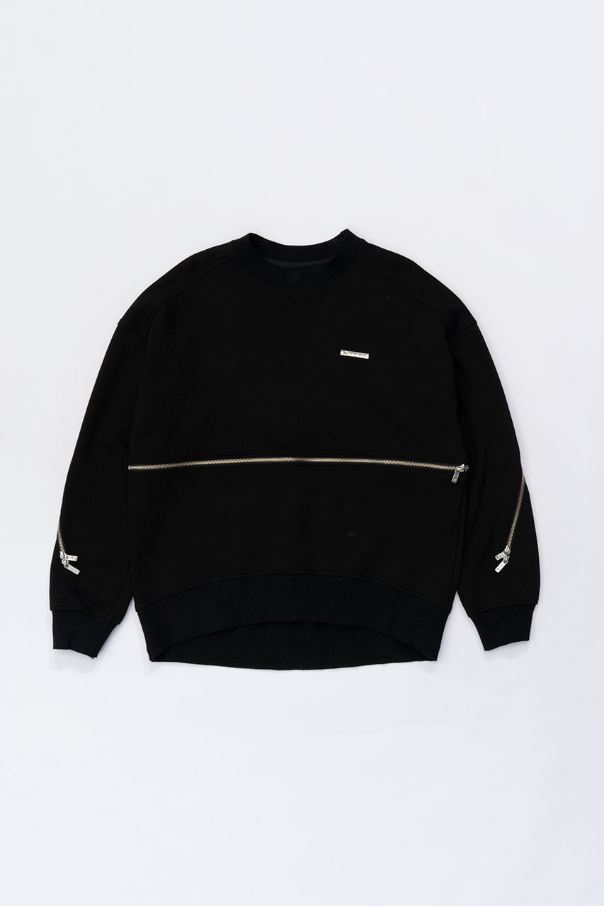【23AUTUMN PRE ORDER】Zipper Slit Ribbed Cardboard Knit Top
