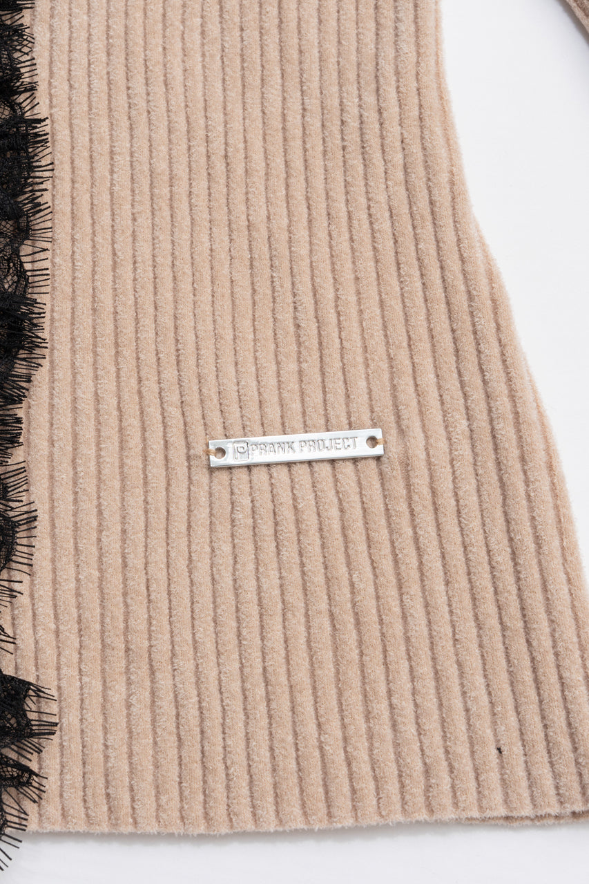 Lace Trim Knit Cardigan - 2025 AUTUMN