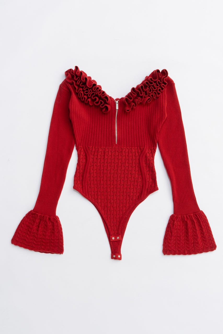 Frill Knit Bodysuit - 2025 AUTUMN