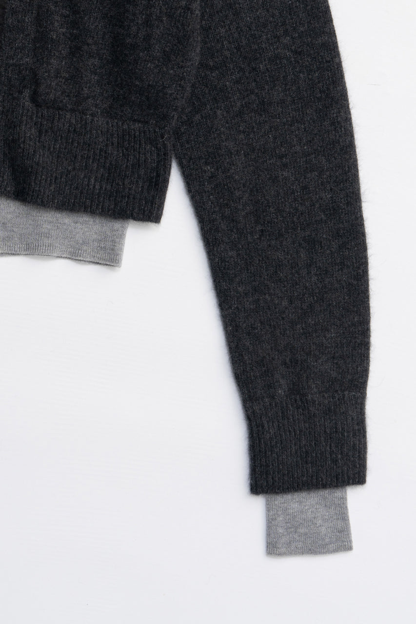 V-Neck Layered Cardigan - 2025 AUTUMN