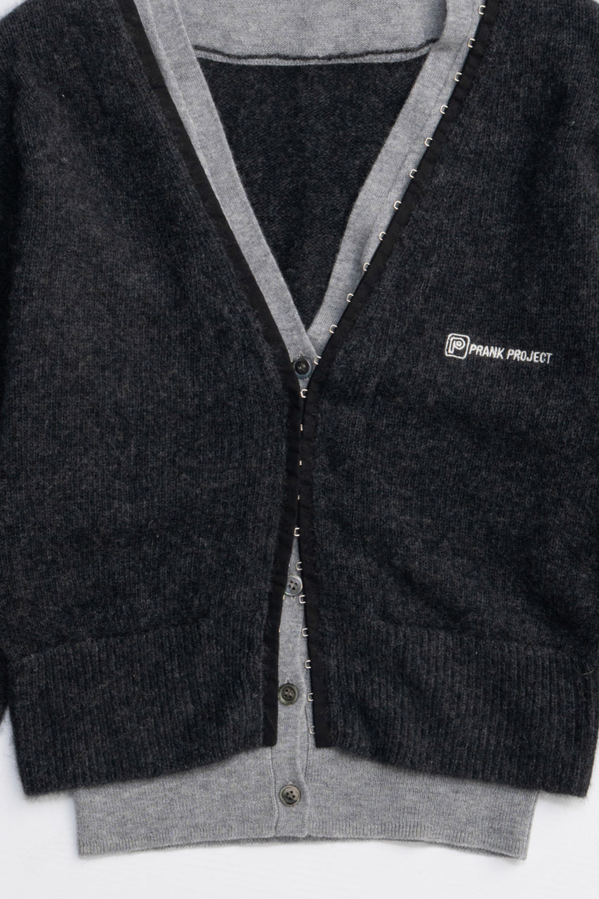 V-Neck Layered Cardigan - 2025 AUTUMN