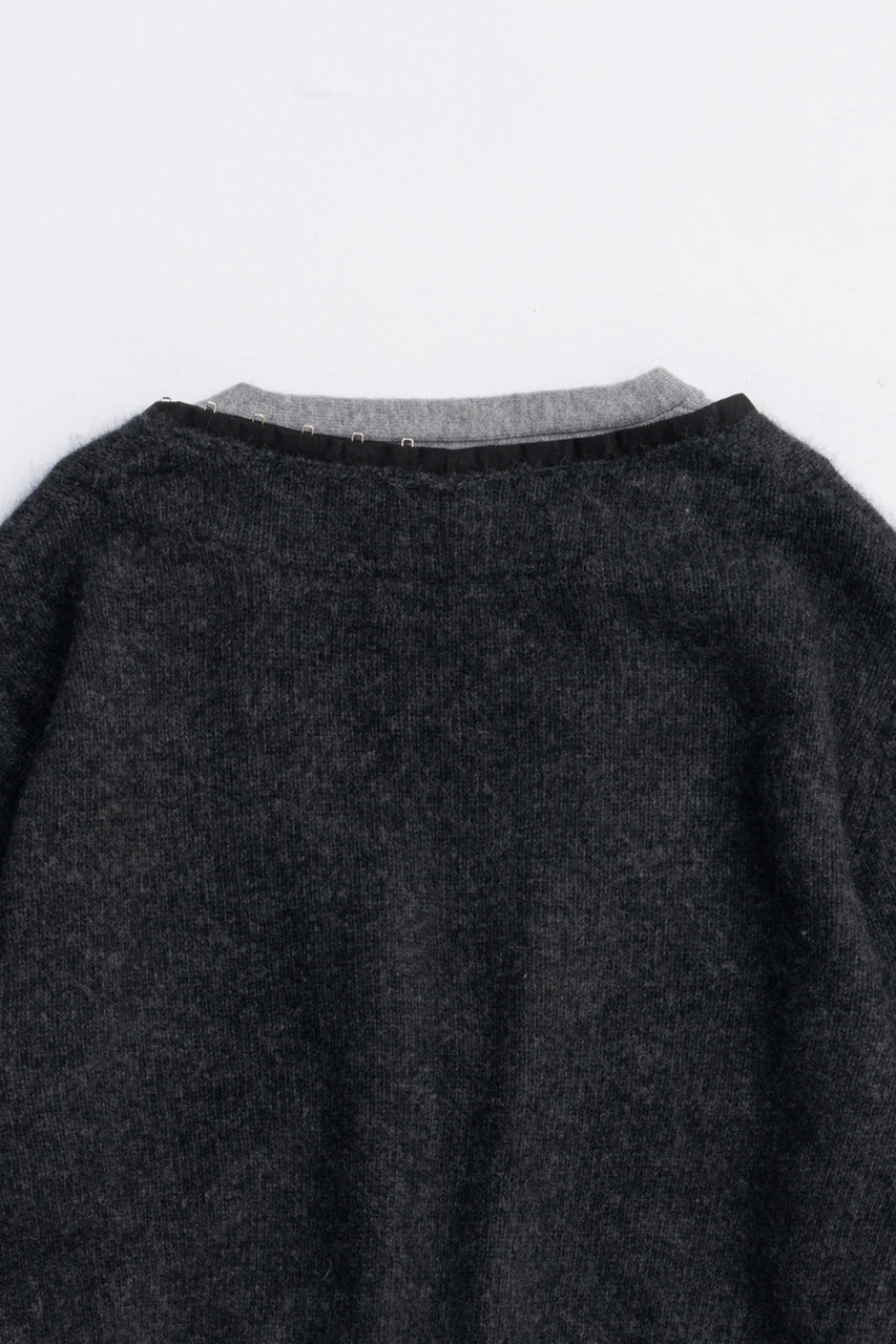 V-Neck Layered Cardigan - 2025 AUTUMN