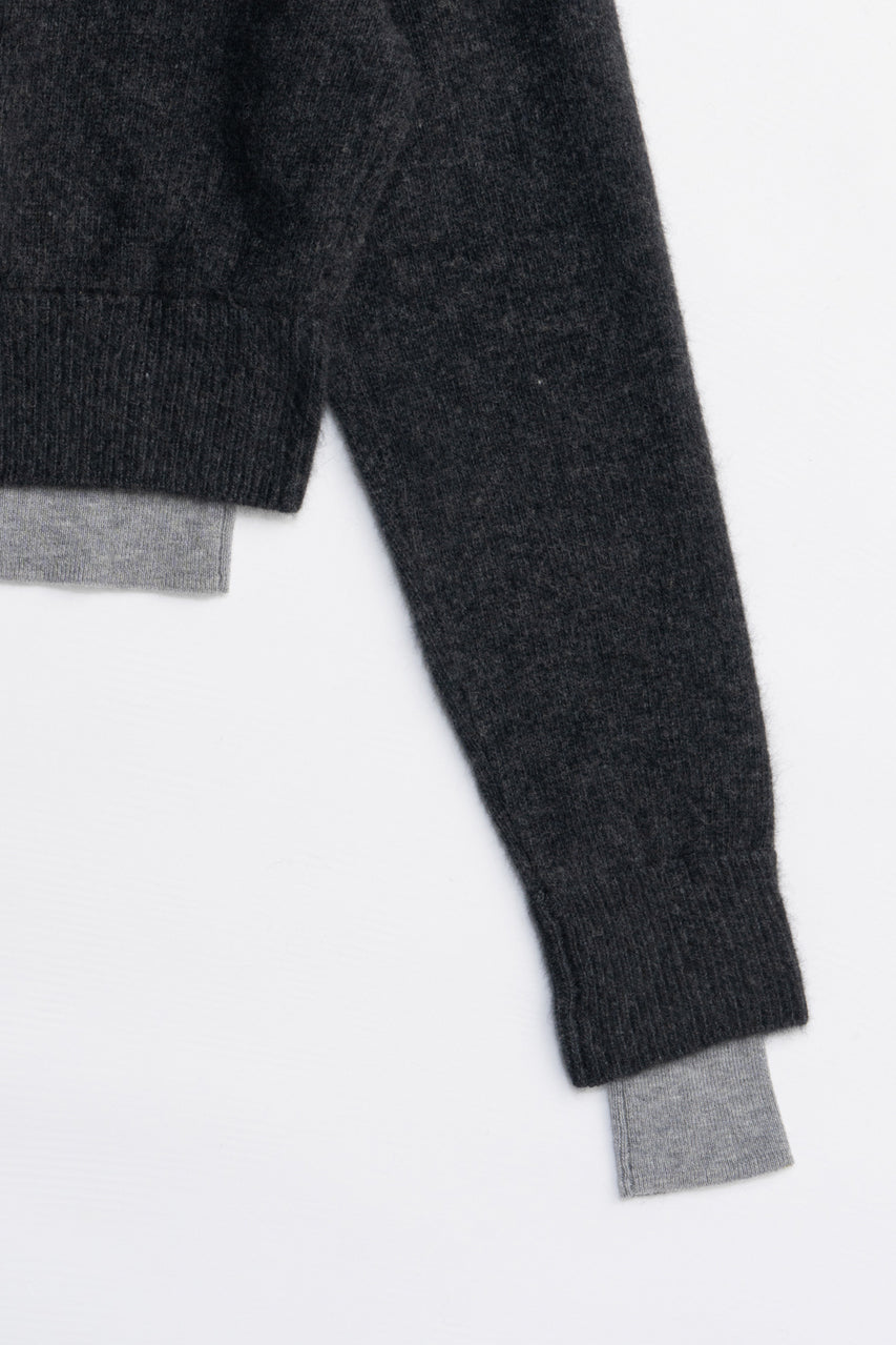 V-Neck Layered Cardigan - 2025 AUTUMN