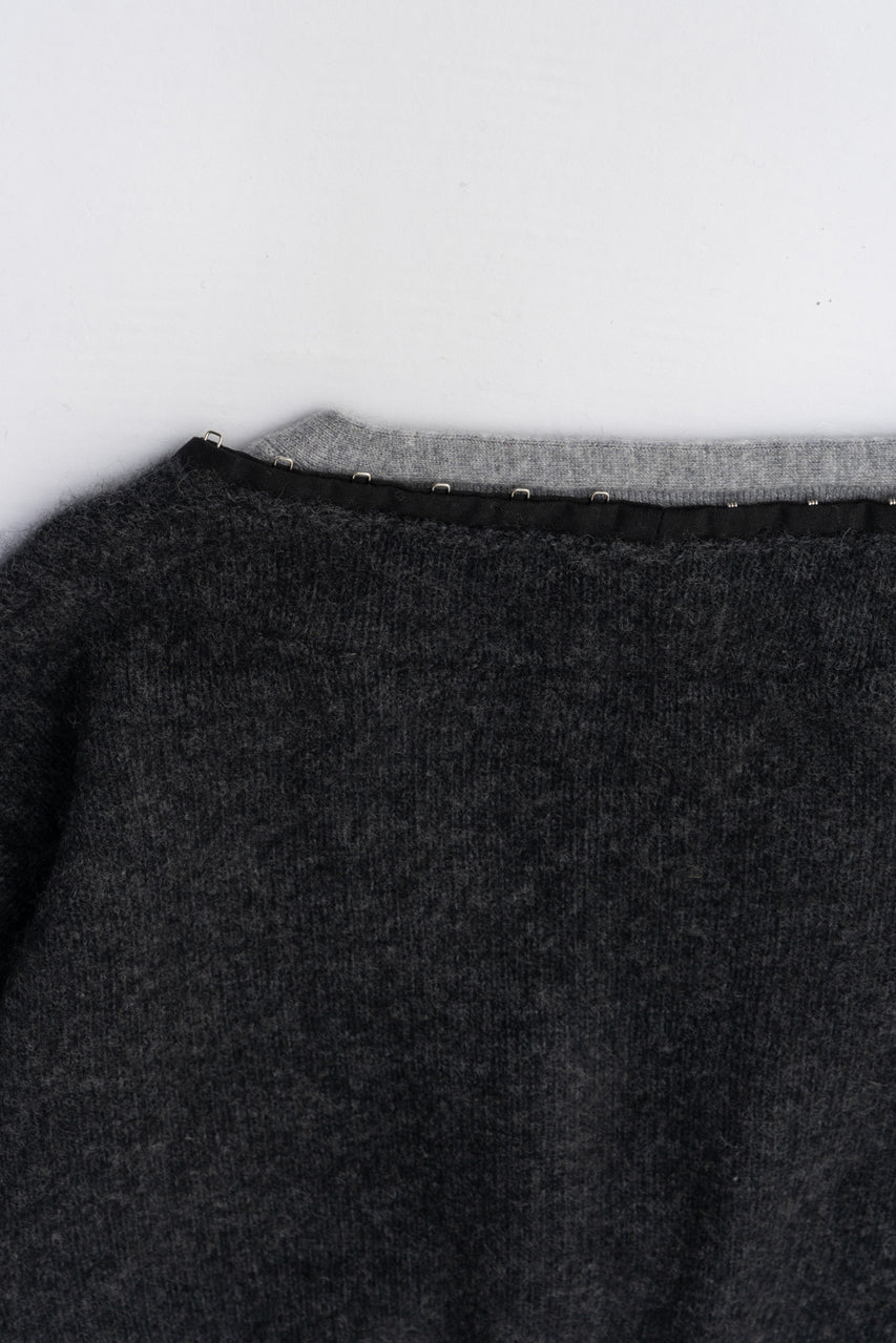 V-Neck Layered Cardigan - 2025 AUTUMN