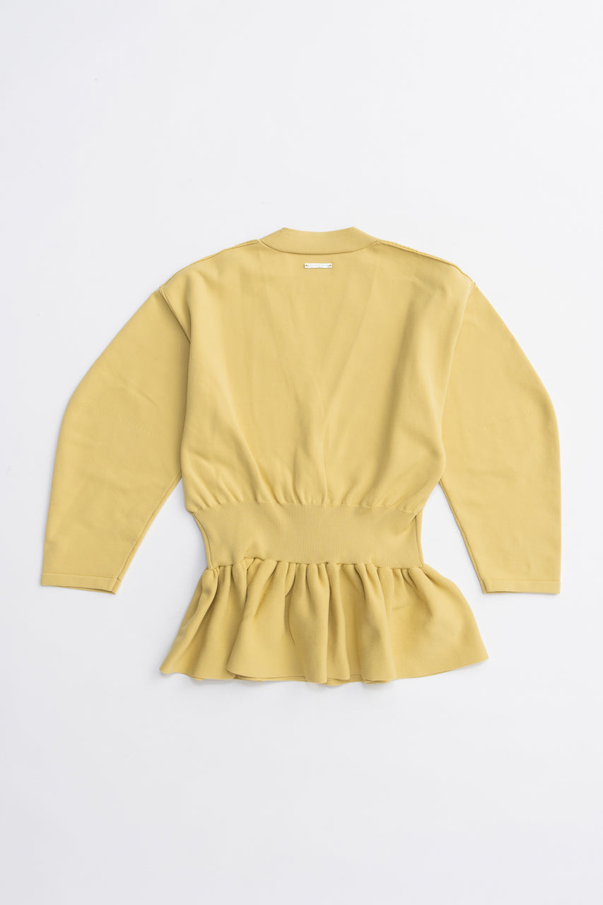 Cocoon Sleeve Peplum Knit Cardigan - 2025 AUTUMN