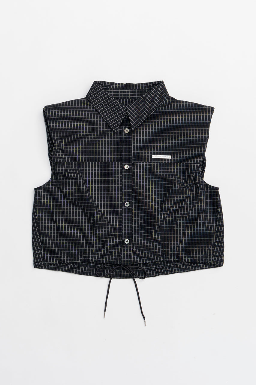 No Sleeve Check Short Shirt - SALE