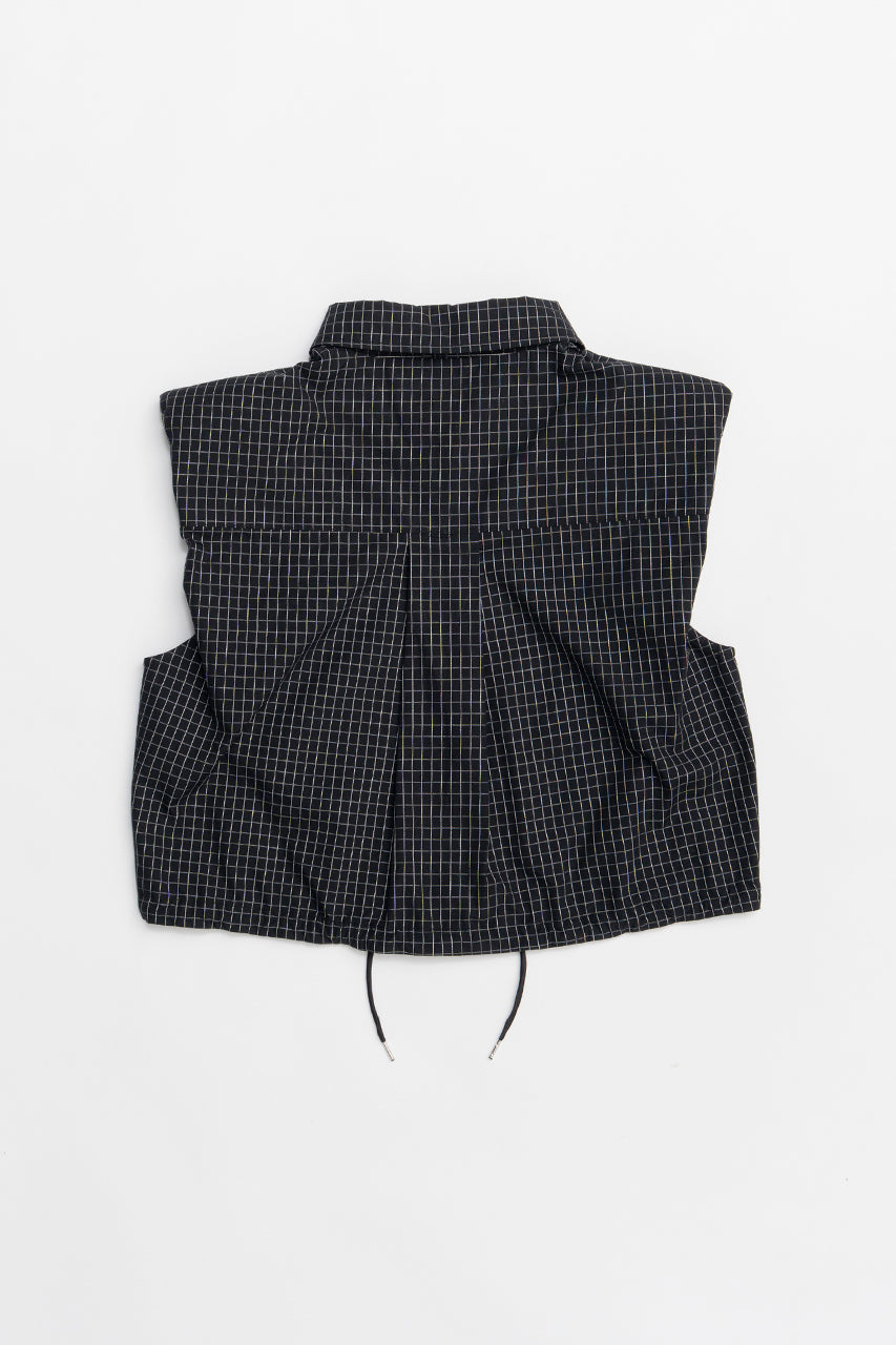 No Sleeve Check Short Shirt - SALE