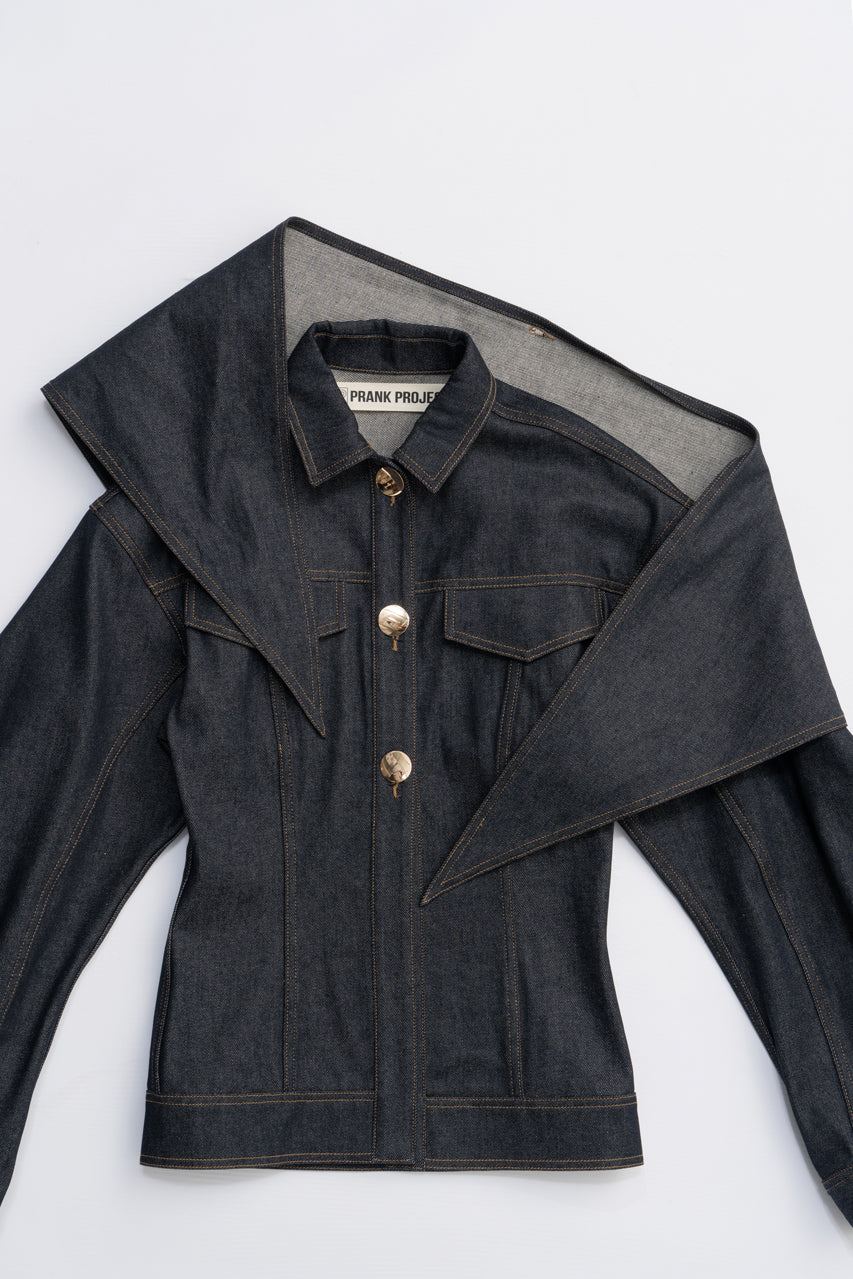 Scarf-Shaped Denim Jacket