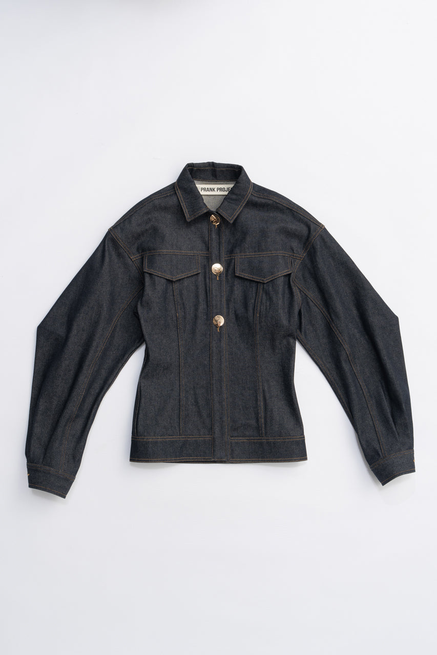 Scarf-Shaped Denim Jacket