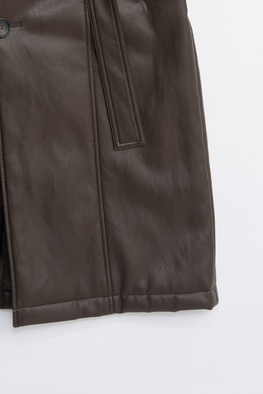 Vegan Leather Overlong Coat