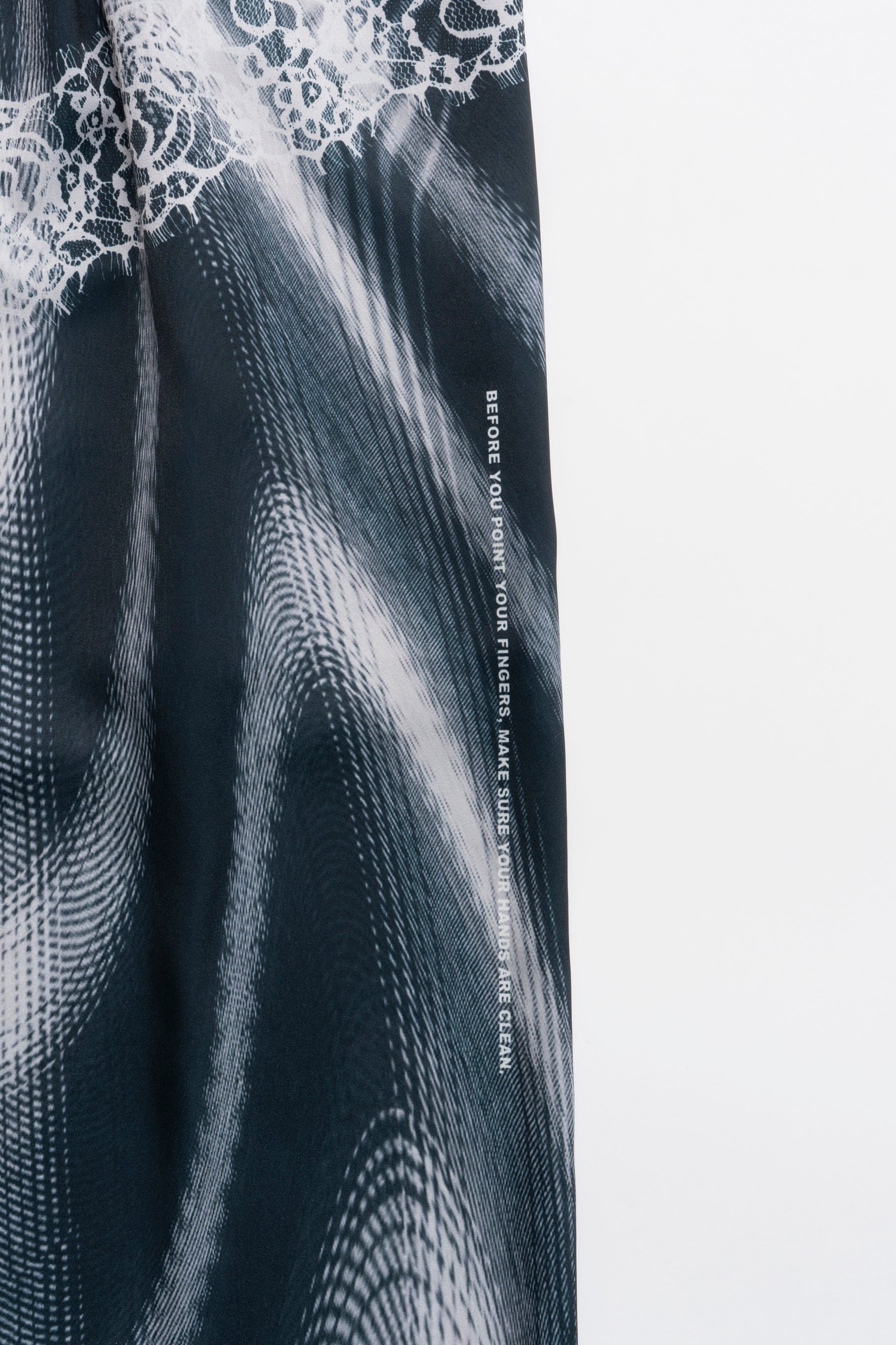 Ombre Check Lace Print Pants