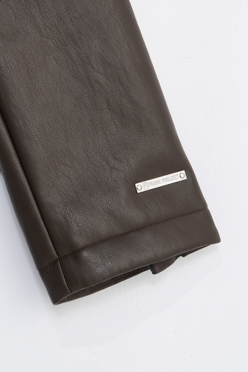 Vegan Leather Overlong Coat