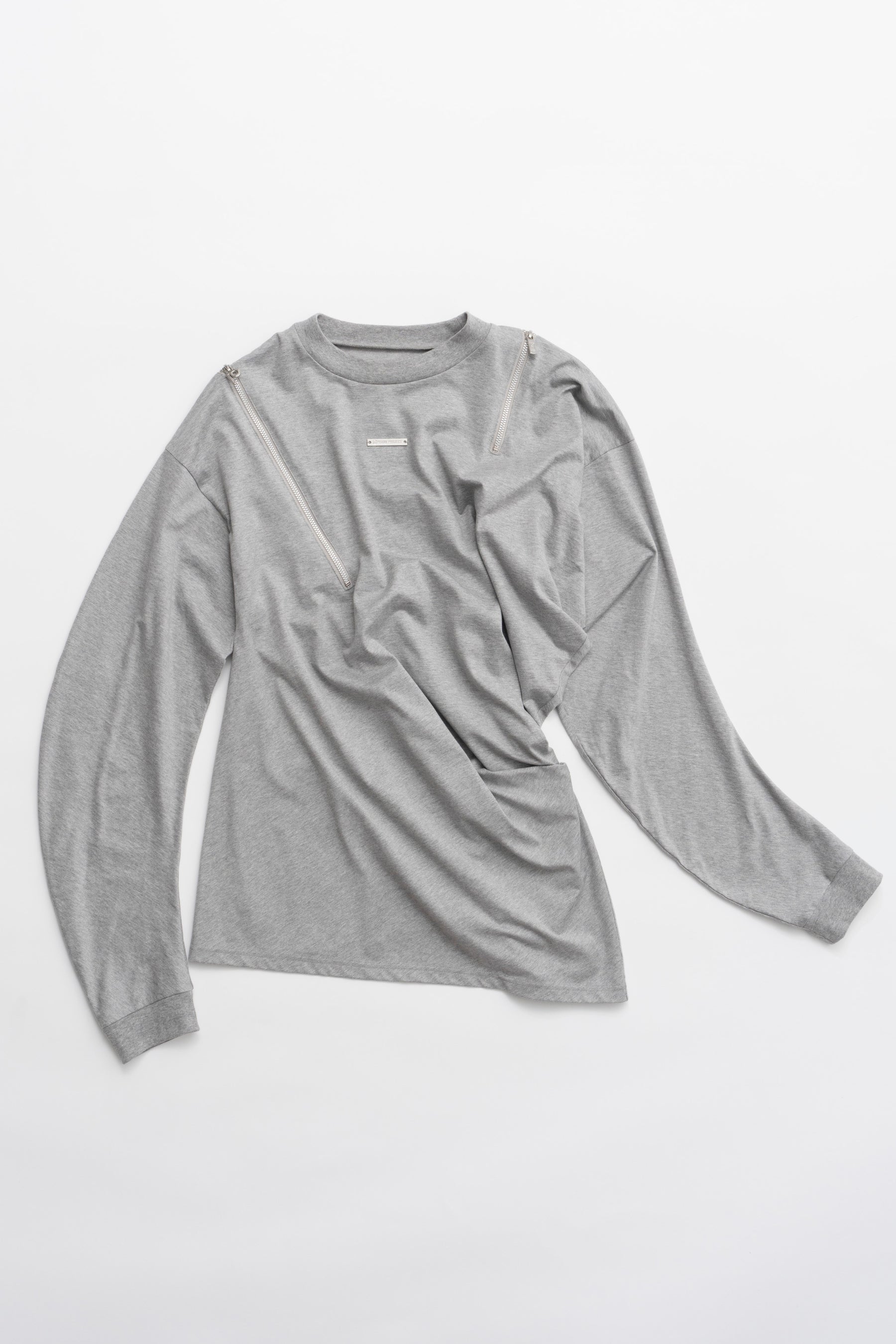 Asymmetric Draped Zip Top