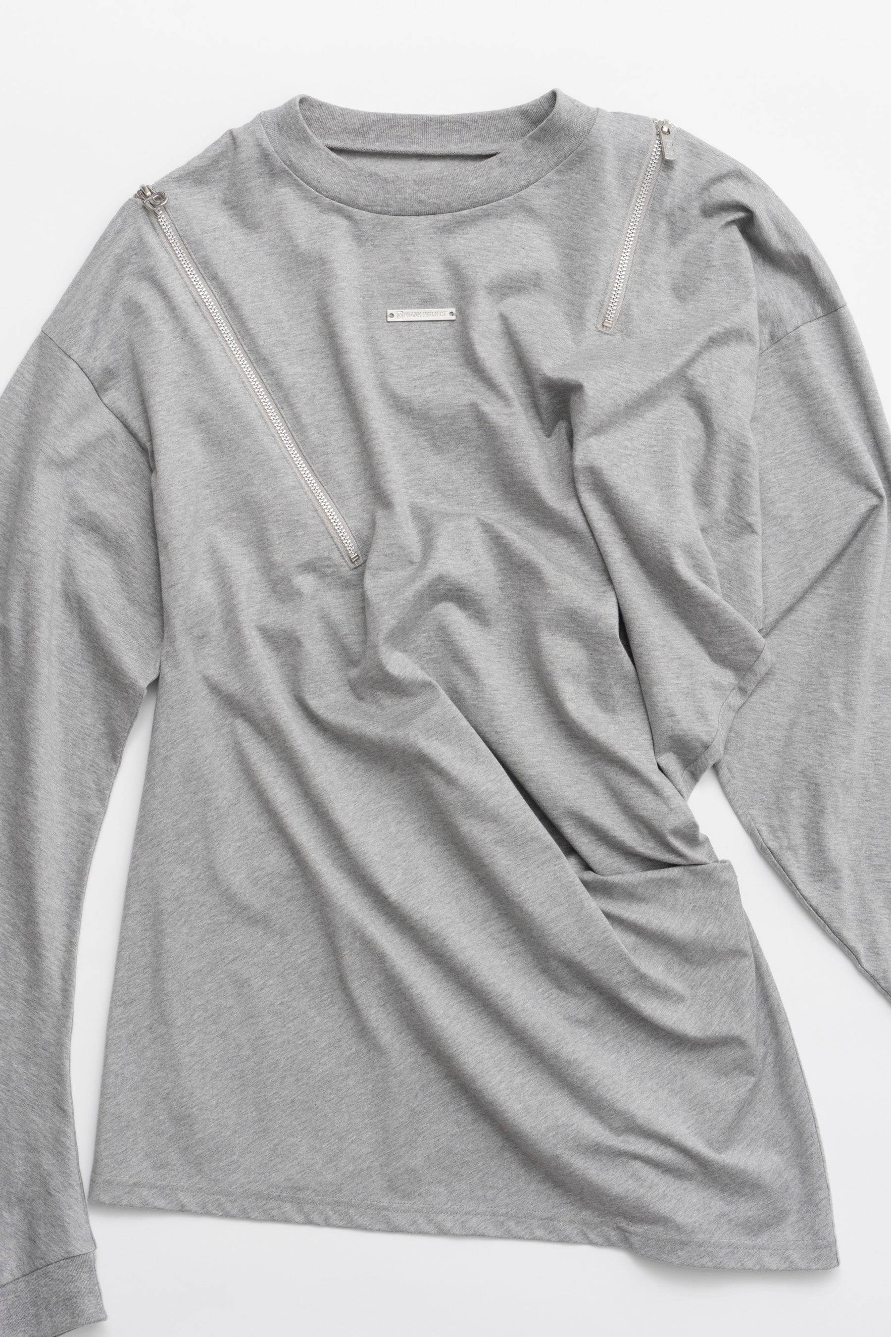 Asymmetric Draped Zip Top