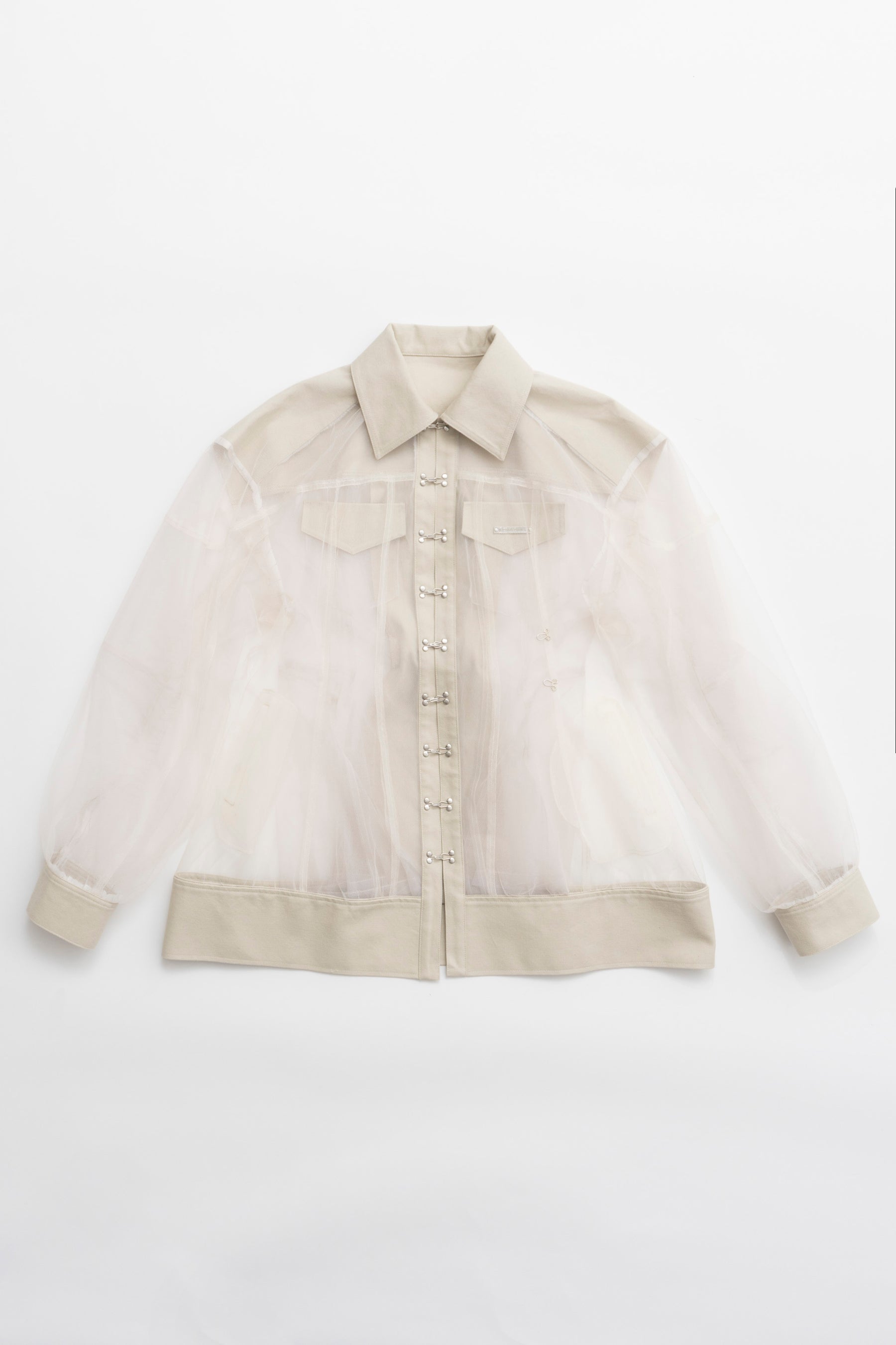 Cocoon Sleeve Tulle Blouson