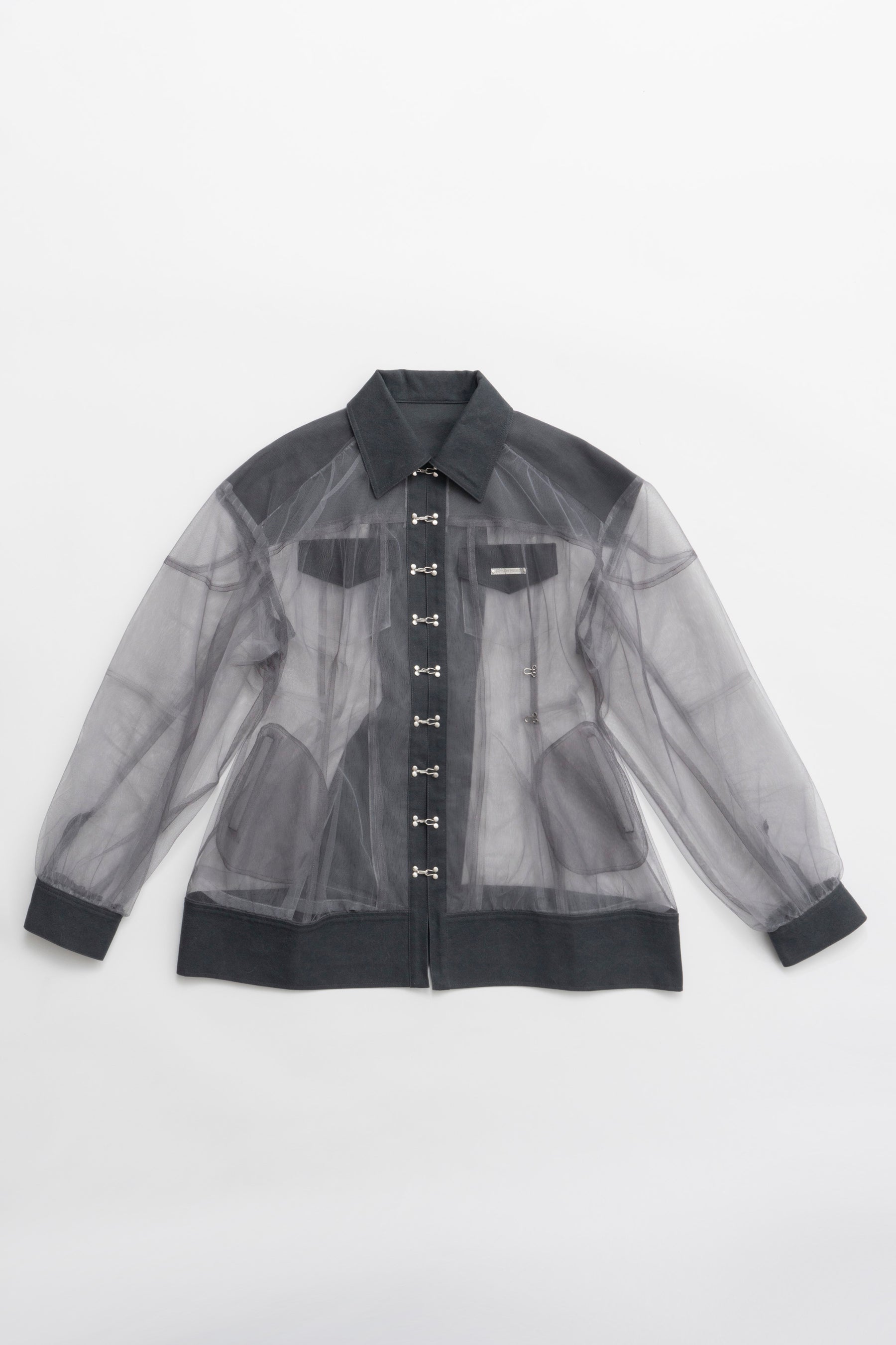 Cocoon Sleeve Tulle Blouson
