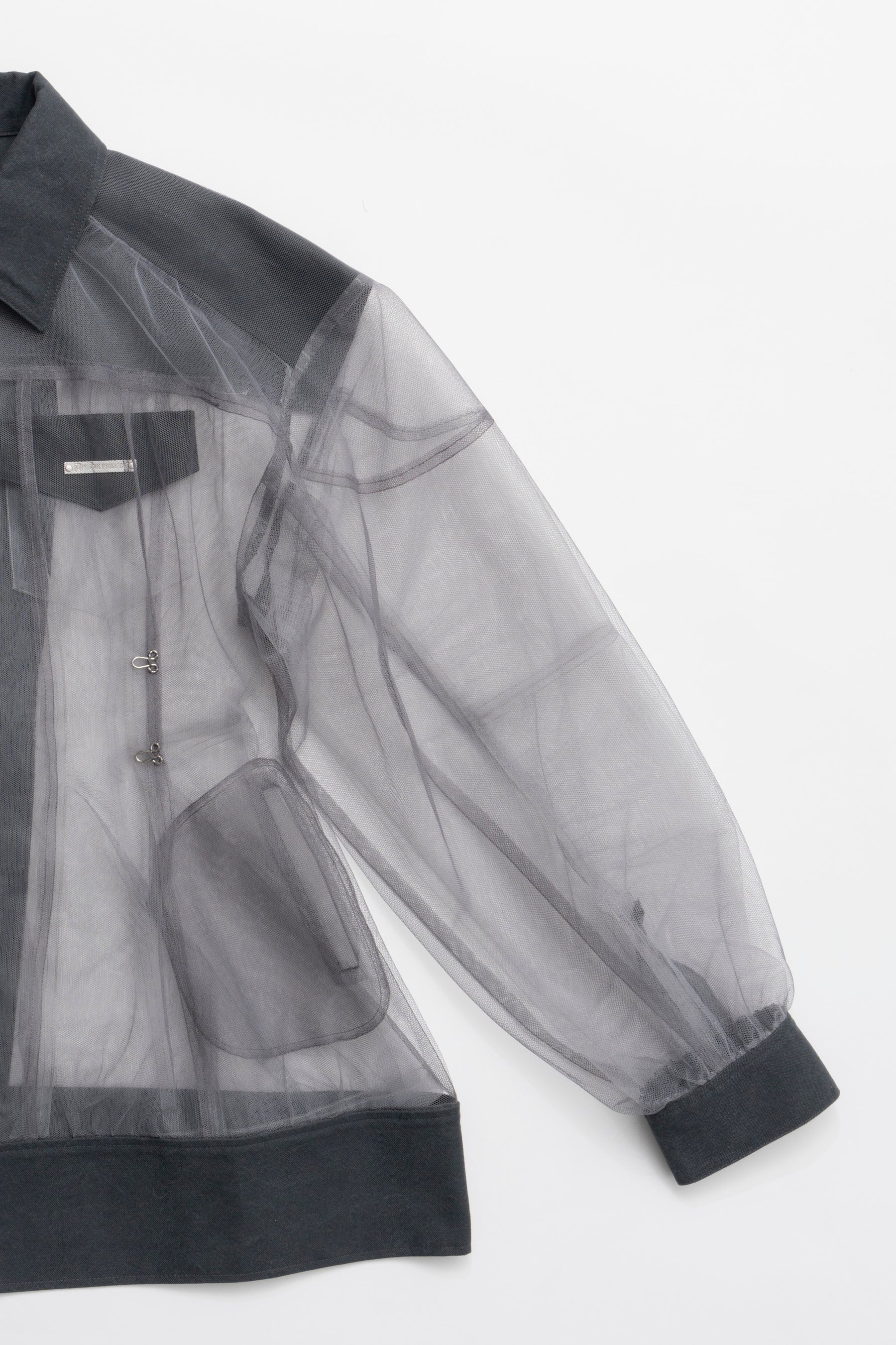Cocoon Sleeve Tulle Blouson