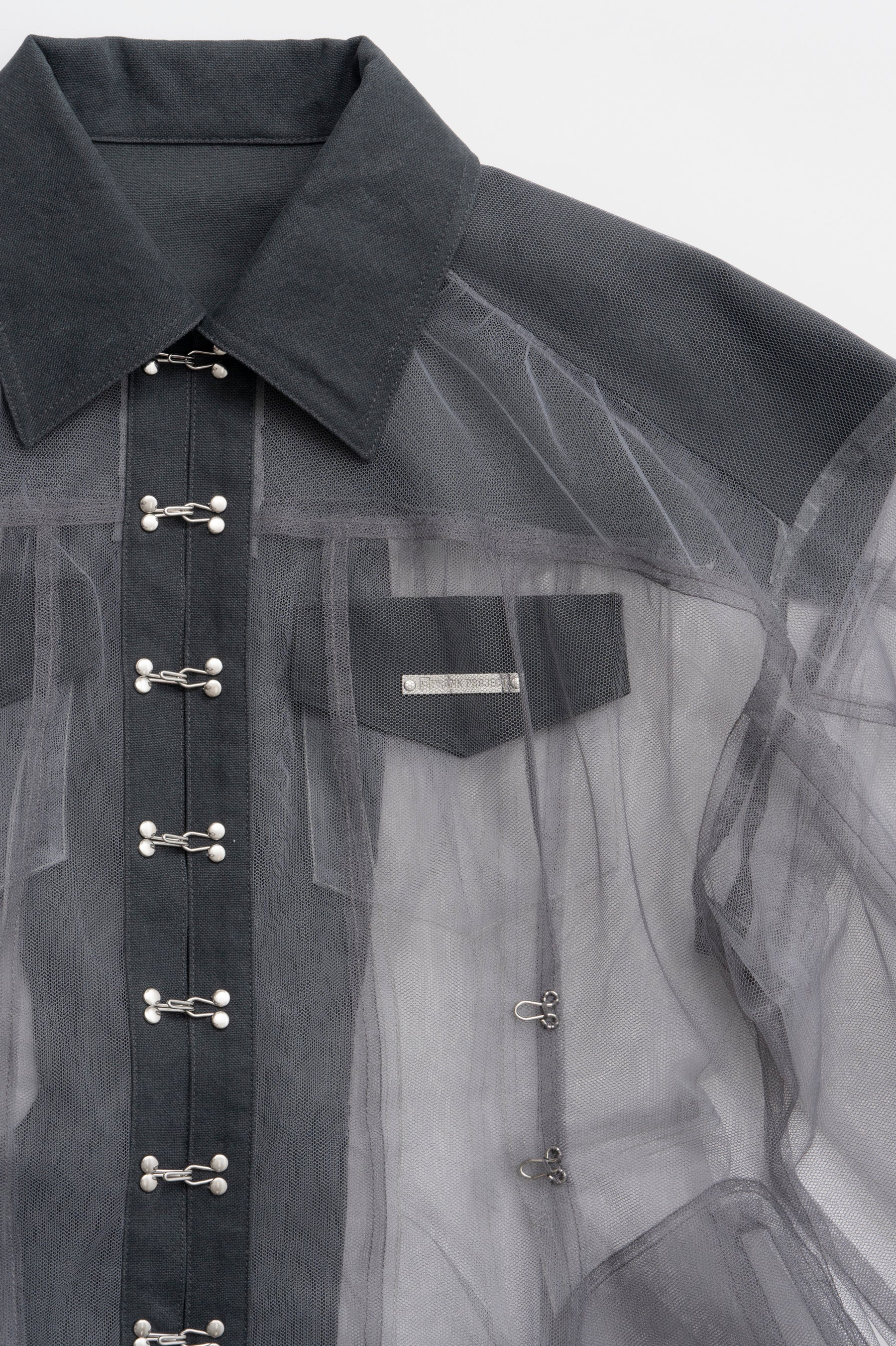 Cocoon Sleeve Tulle Blouson