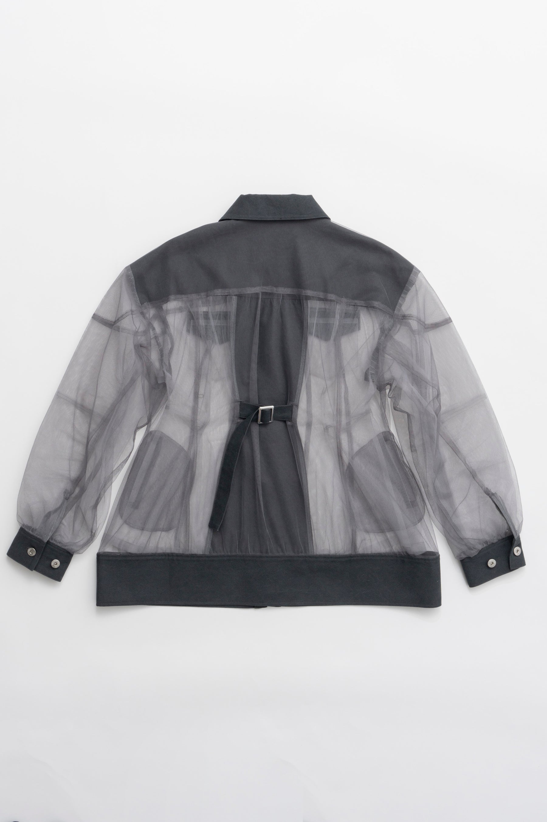 Cocoon Sleeve Tulle Blouson