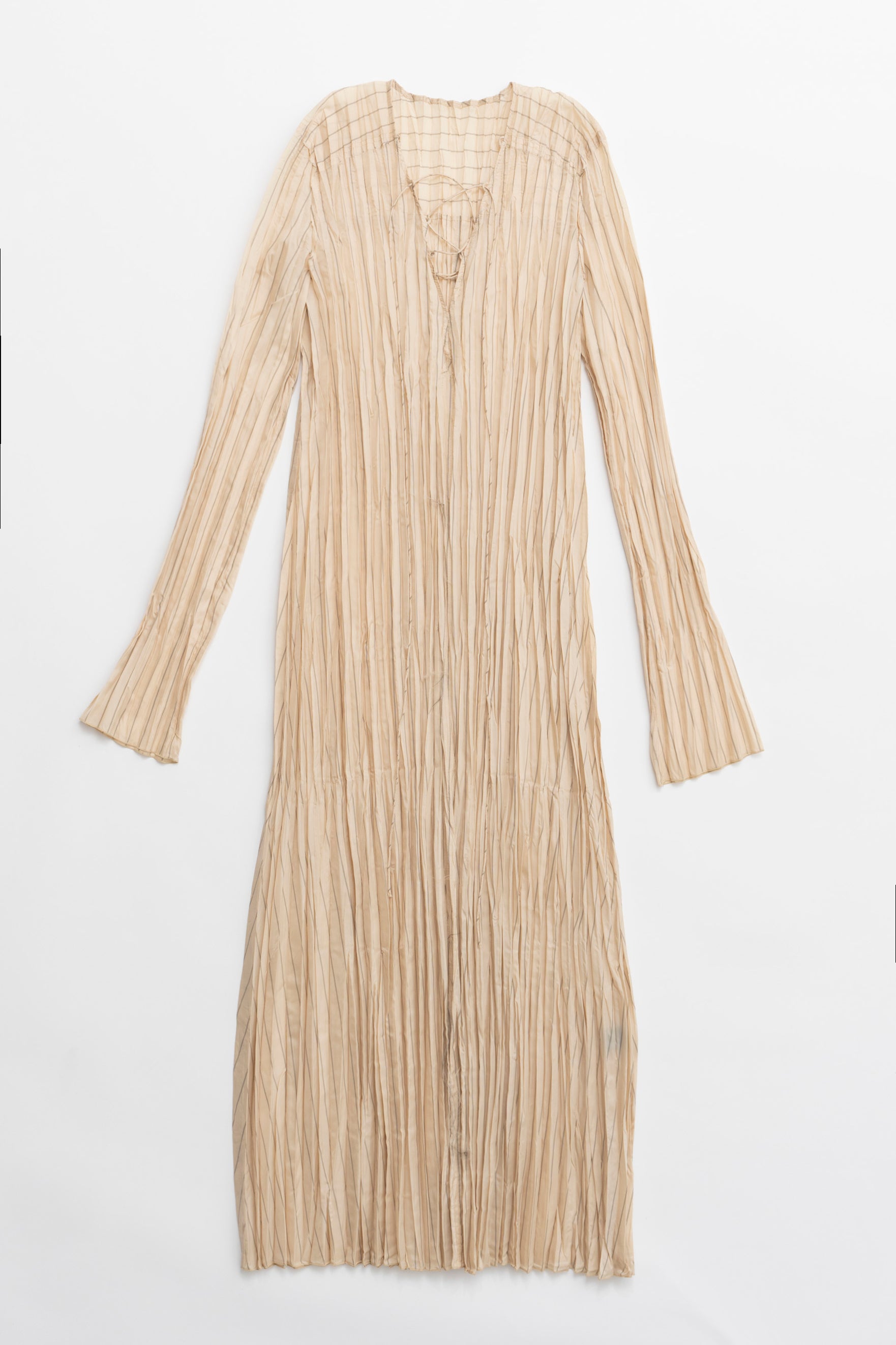 Random Pleated Lace Up Dress - SALE