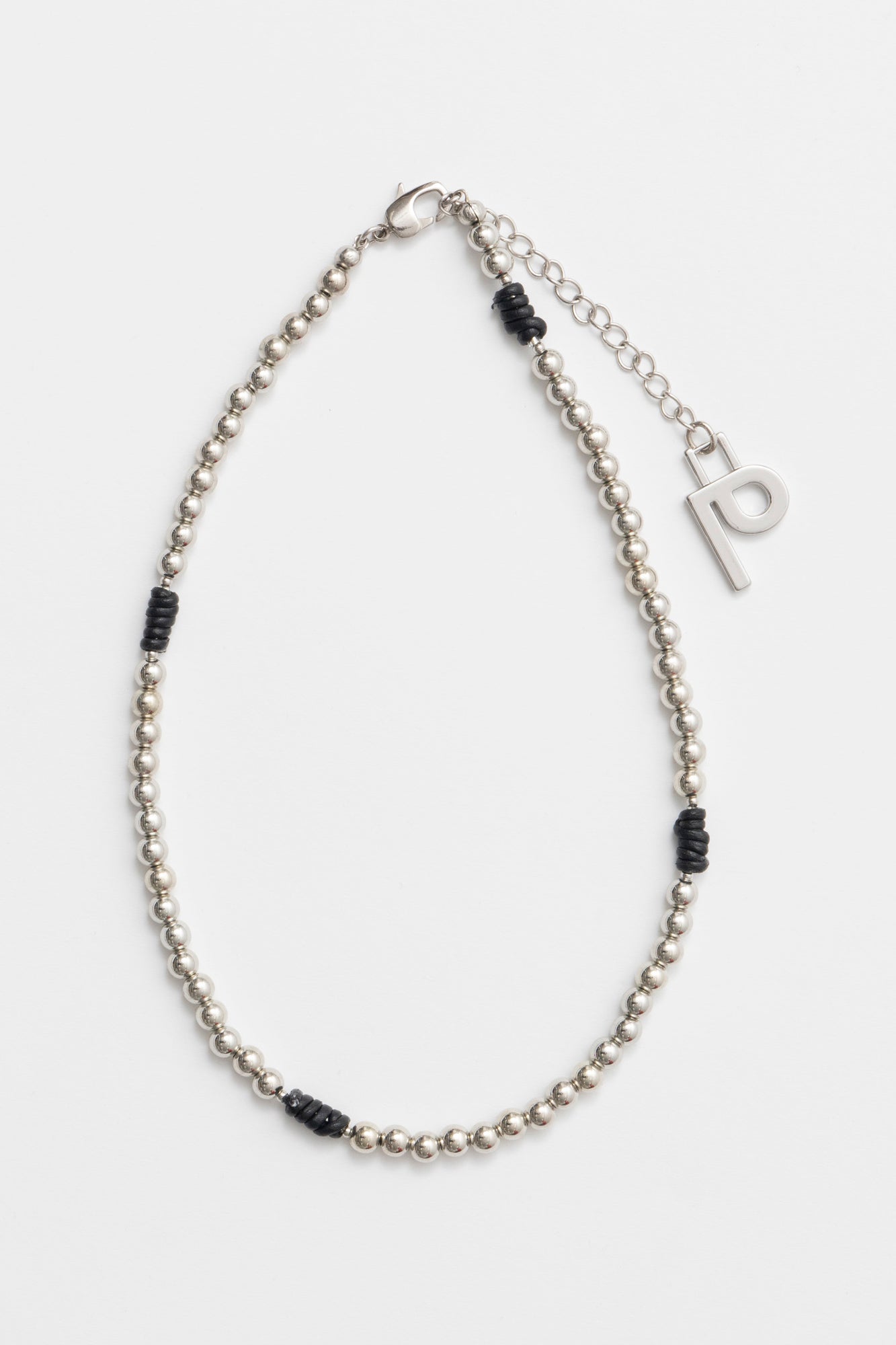 Leather Cord Ball Chain Necklace
