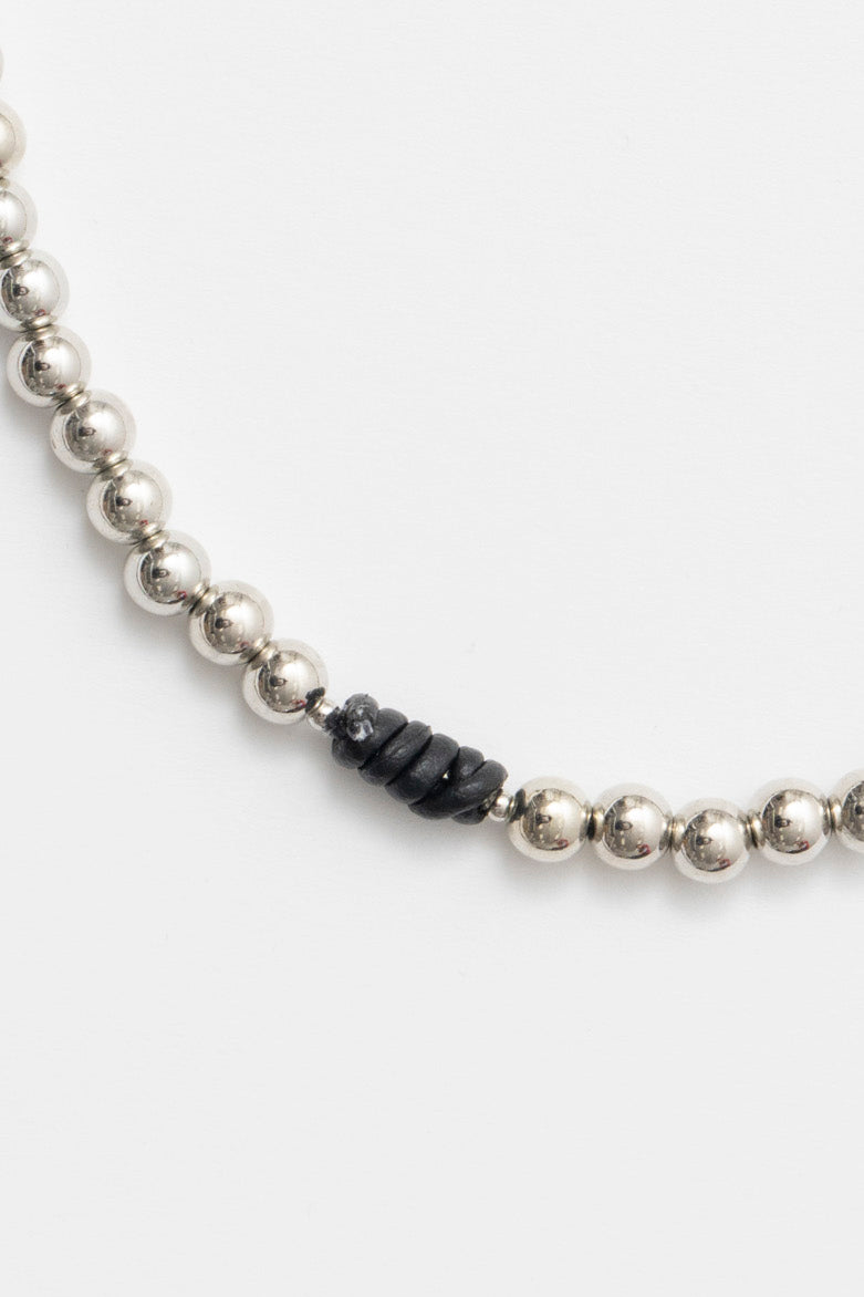Leather Cord Ball Chain Necklace