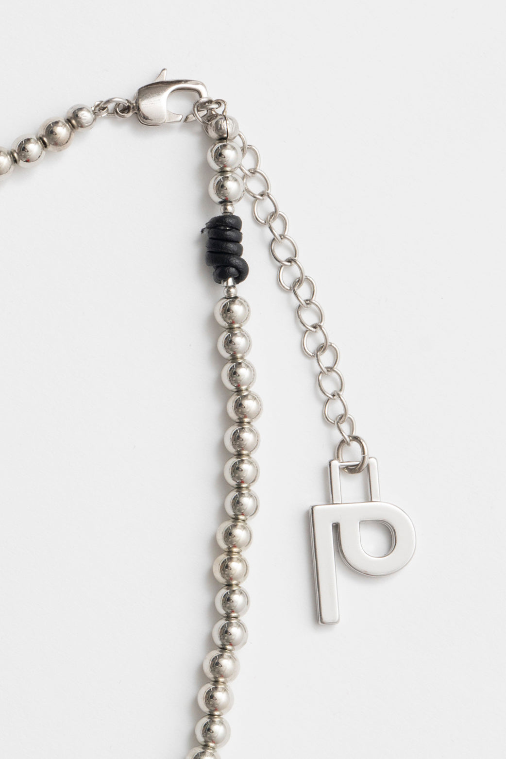 Leather Cord Ball Chain Necklace
