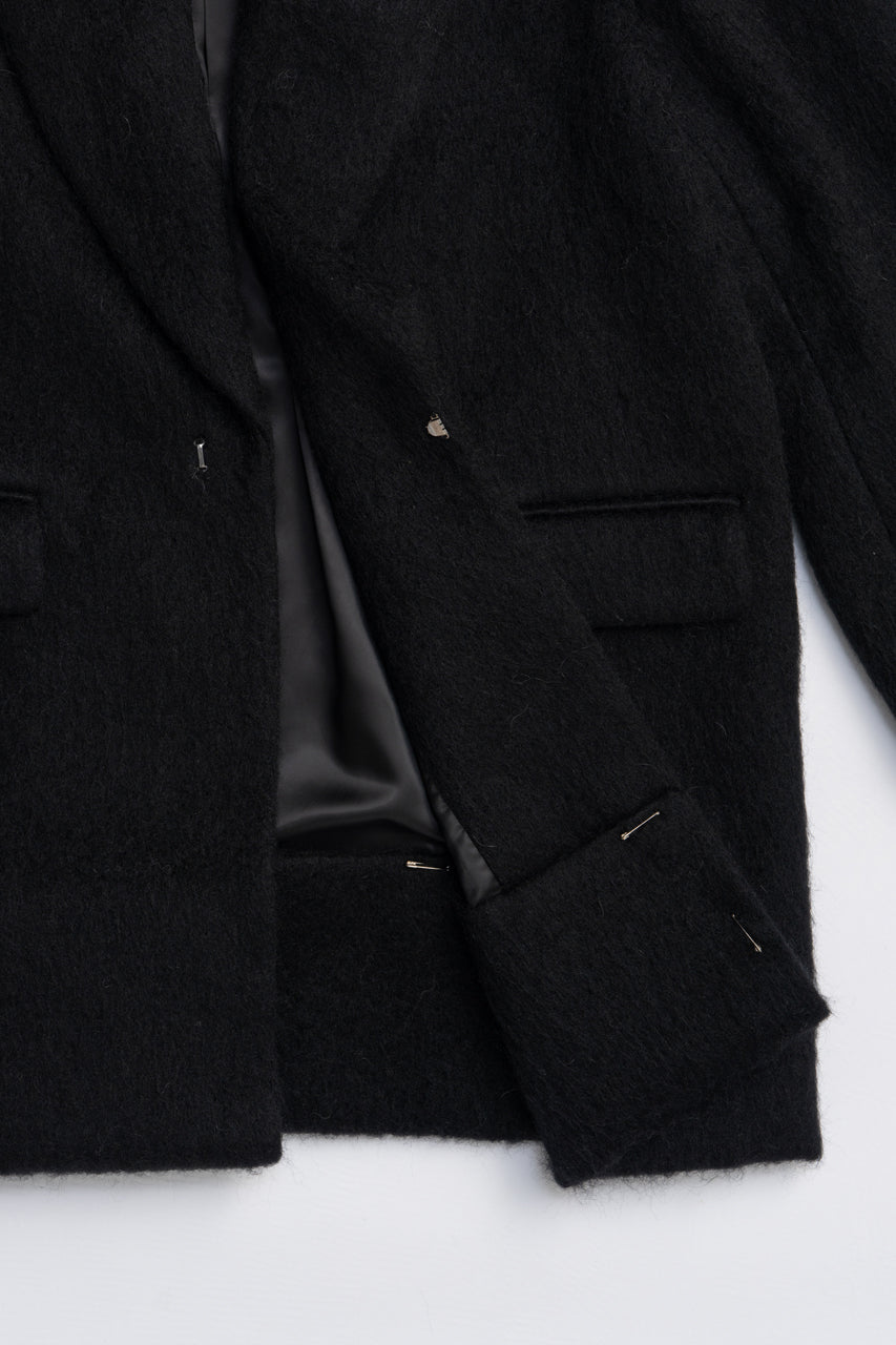 Mohair Shaggy Tailored Coat