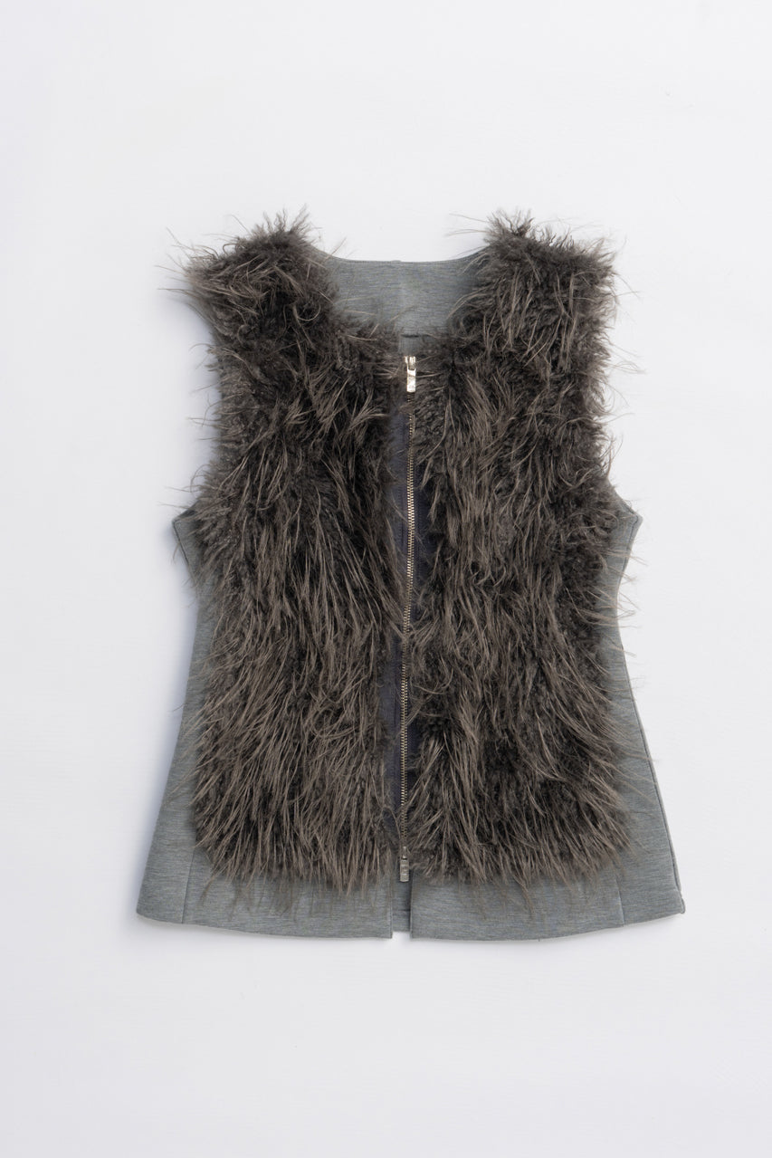 Fur Trimmed Vest