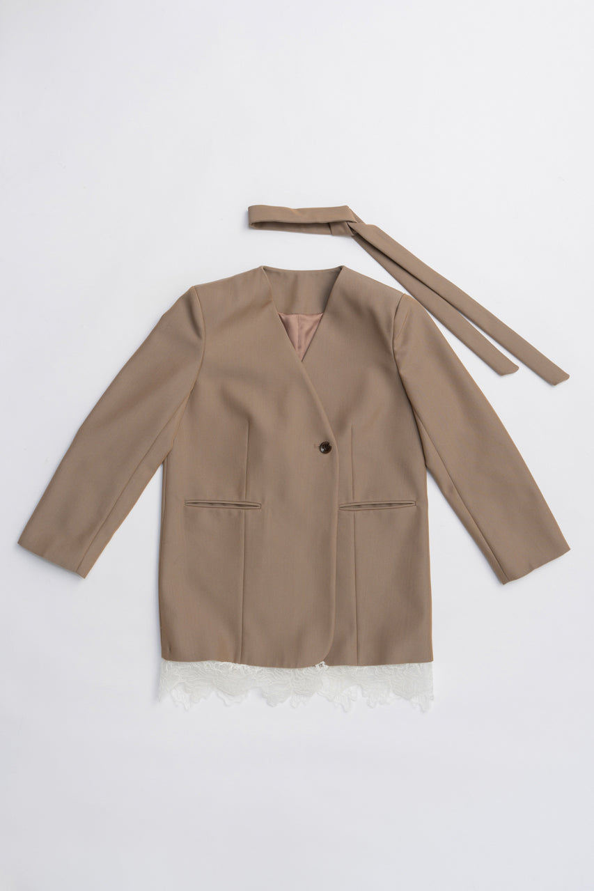 Grand Pianist Wool No-Collar Jacket - 2025 AUTUMN