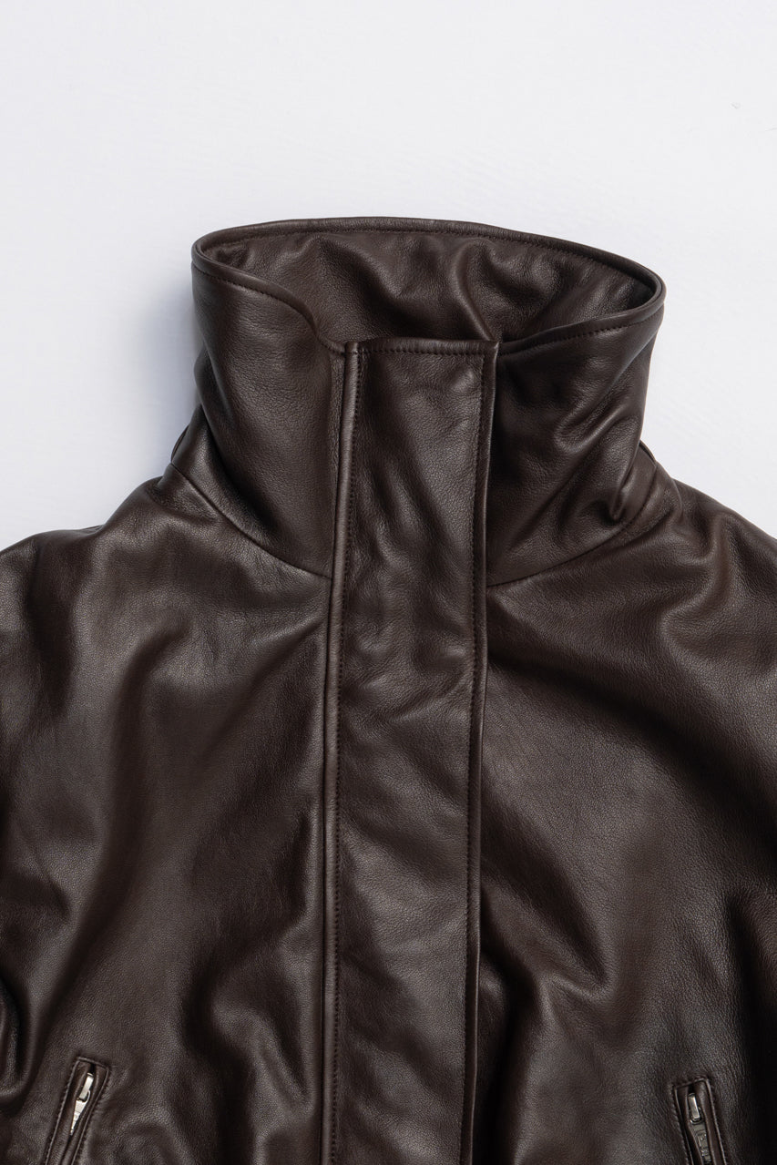 SHEEP Leather High Neck Blouson - 2025 AUTUMN
