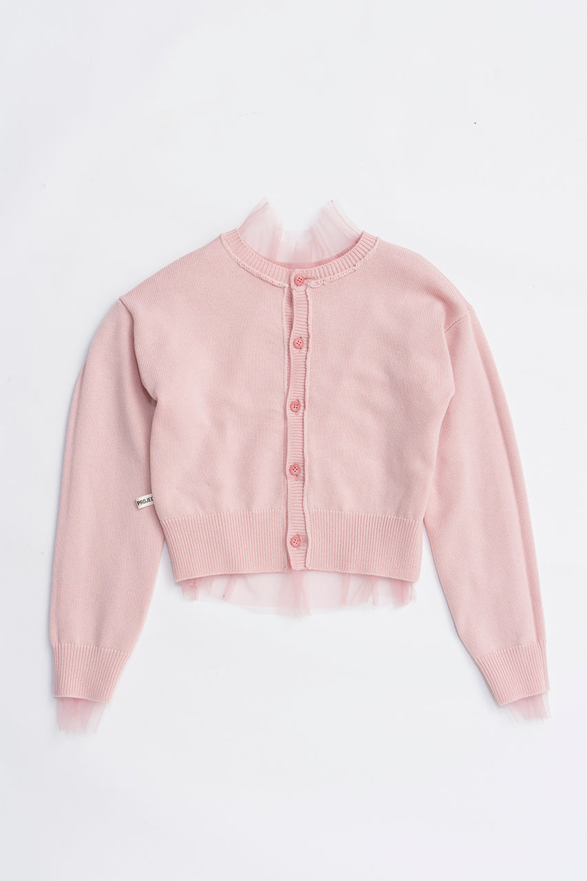 Reversible Tulle Knit Cardigan - 2025 WINTER