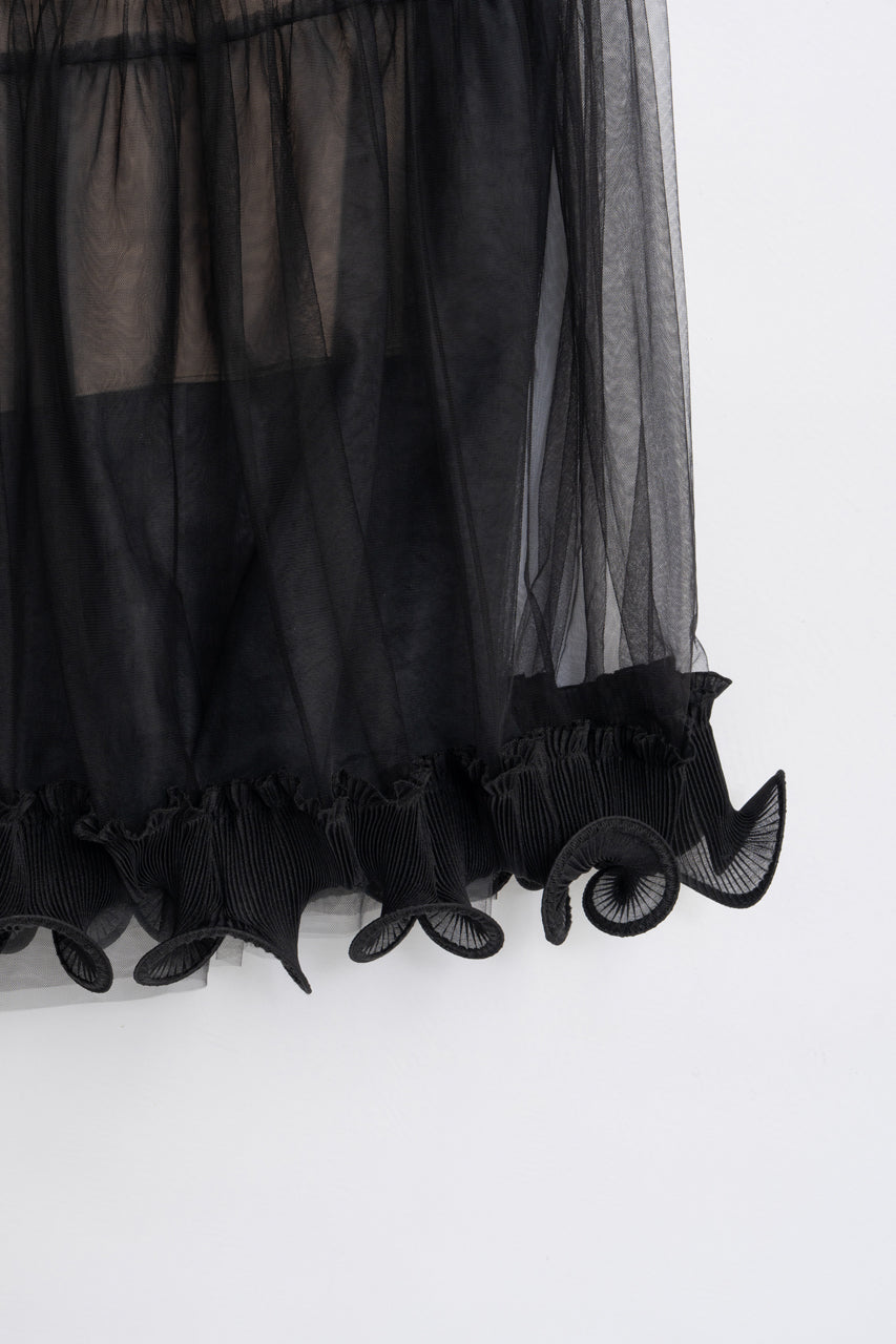 Ruffle Hem Tulle Skirt