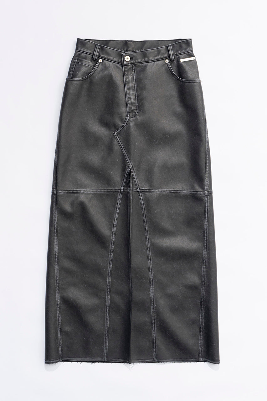 Vegan Leather Slit Skirt - SALE