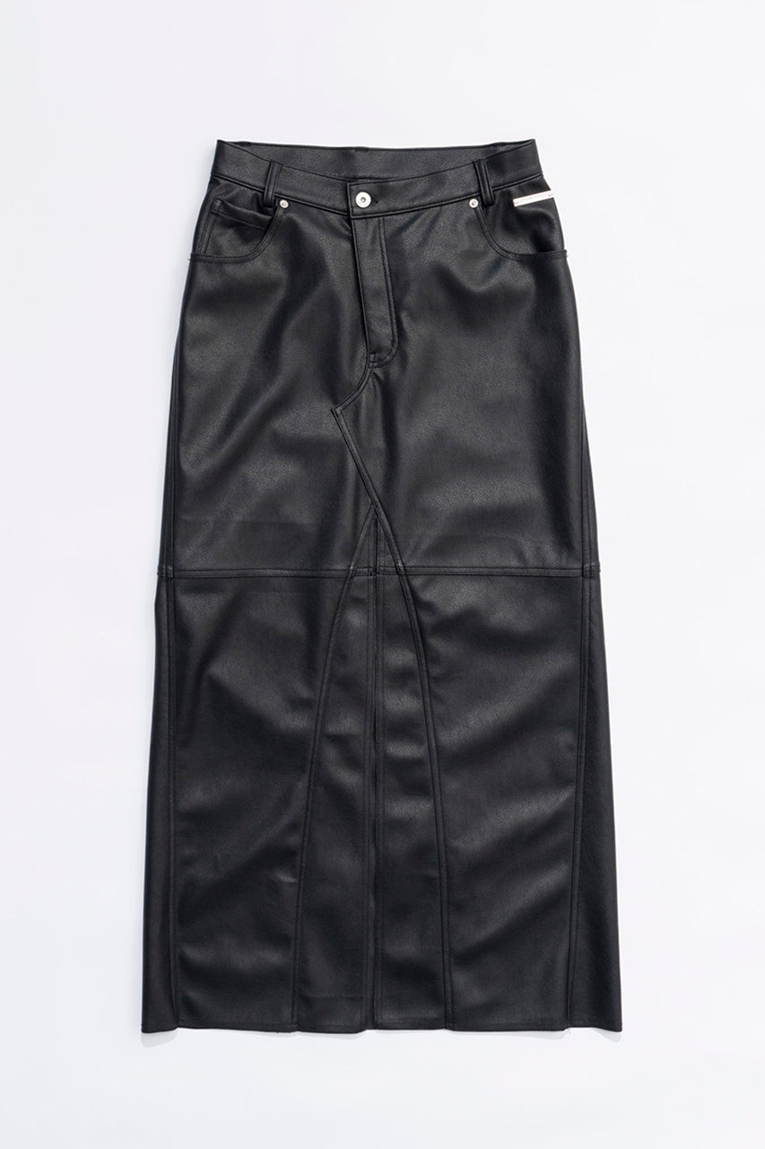 Vegan Leather Slit Skirt - SALE