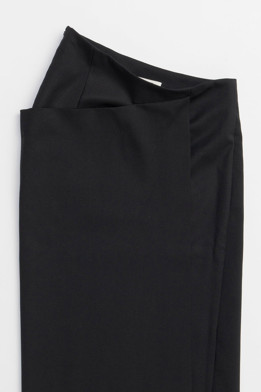 Wrap Skirt Black Wool - SALE
