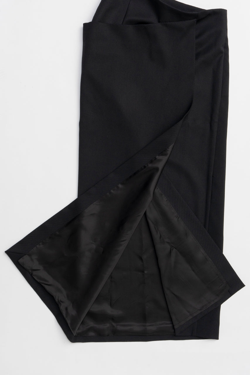 Wrap Skirt Black Wool - SALE