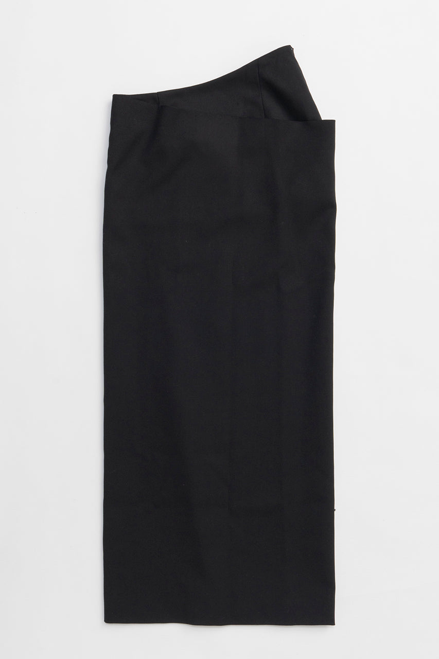 Wrap Skirt Black Wool - SALE