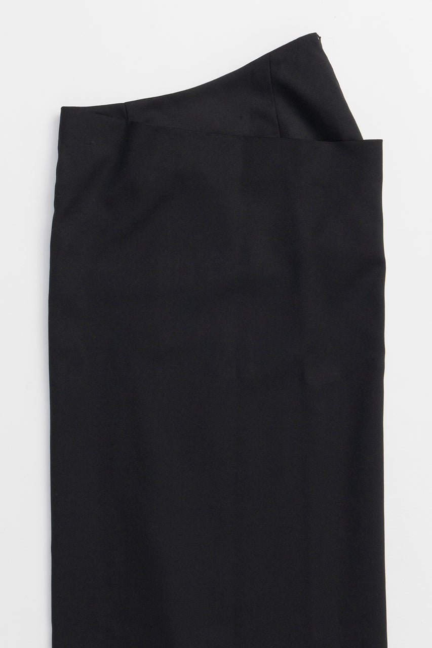 Wrap Skirt Black Wool - SALE