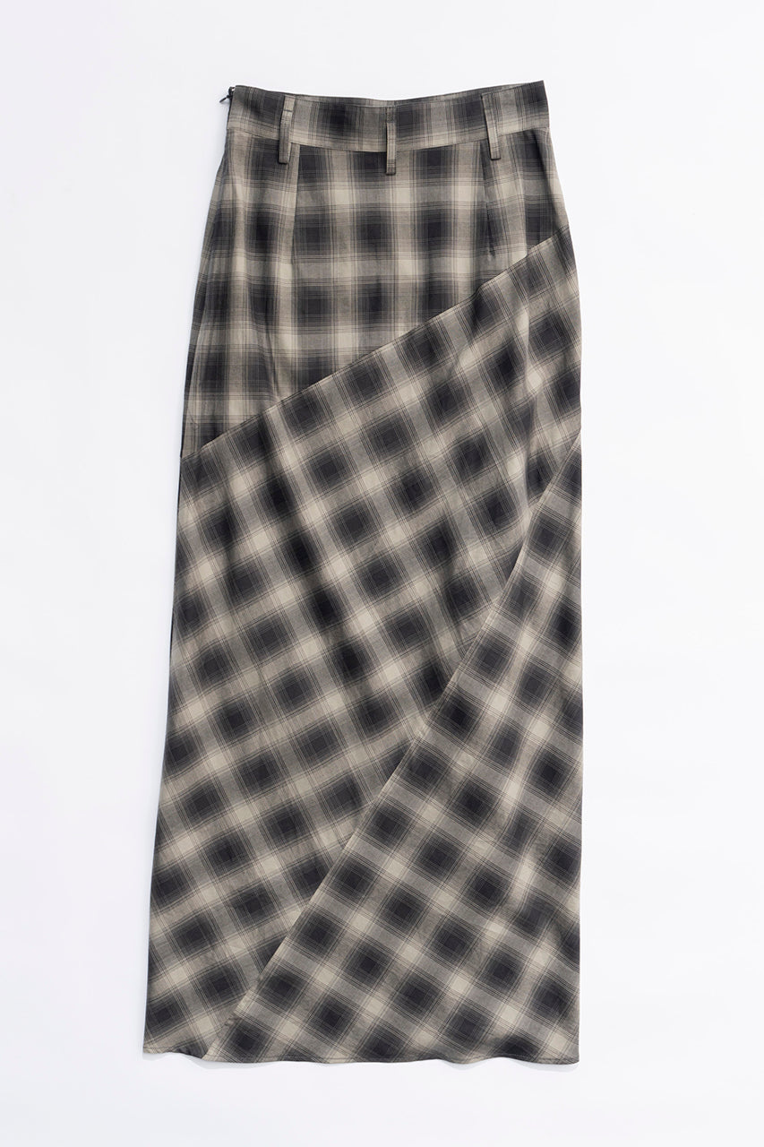 Multi Check Lace-Up Skirt