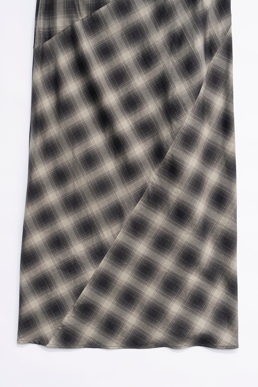 Multi Check Lace-Up Skirt