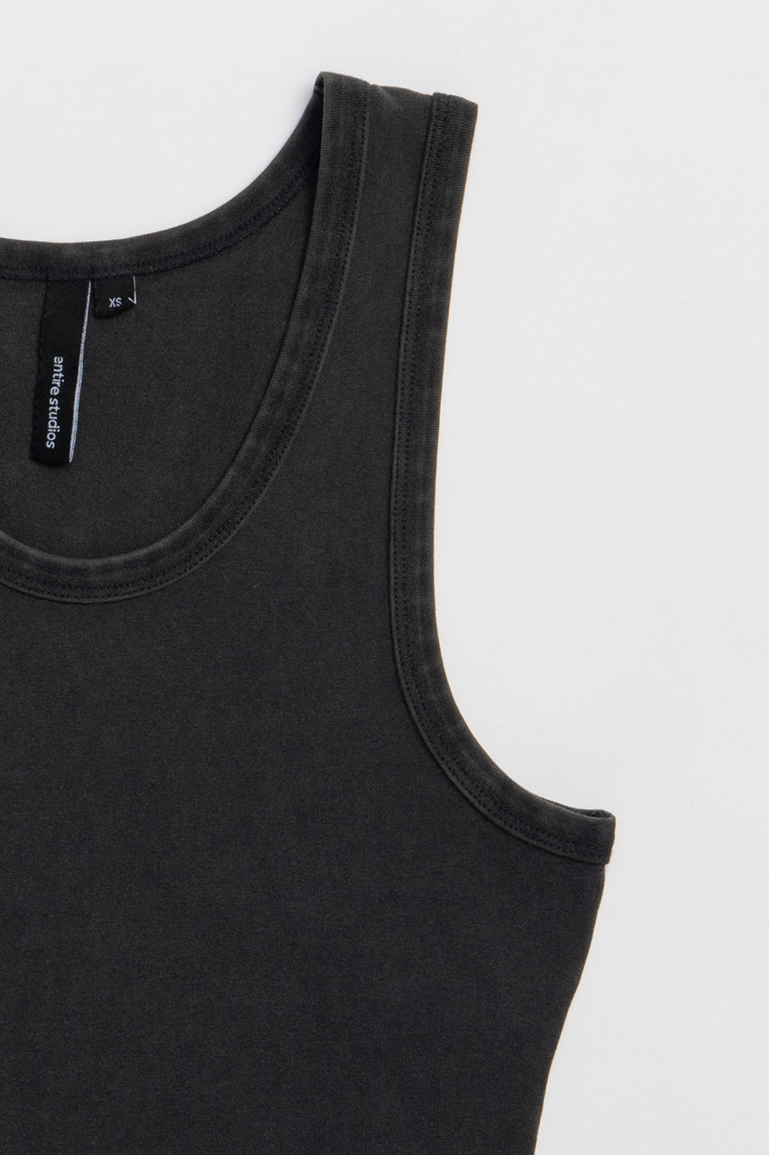 Cropped Tank Washed Black