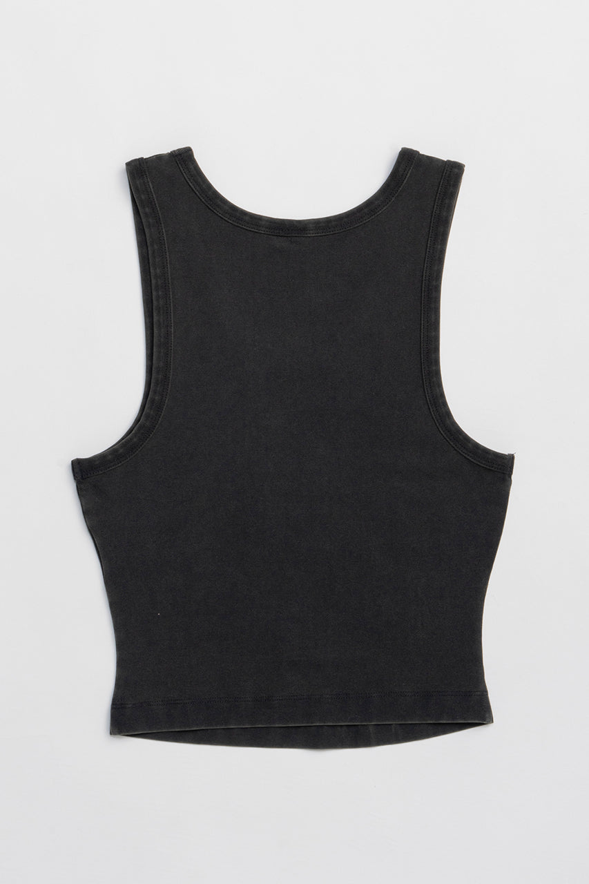 Cropped Tank Washed Black
