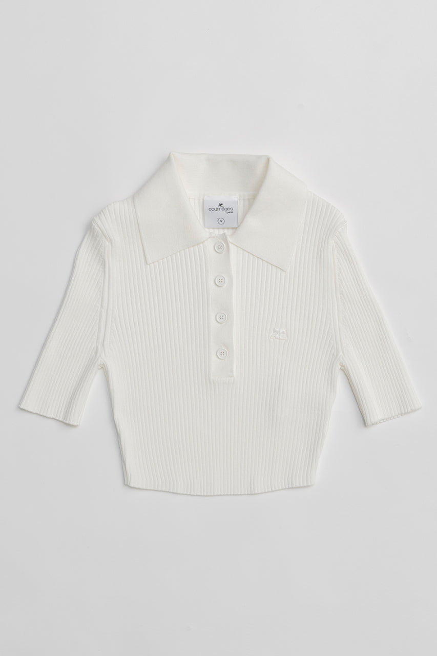 AC Rib Knit Cropped Polo - SALE
