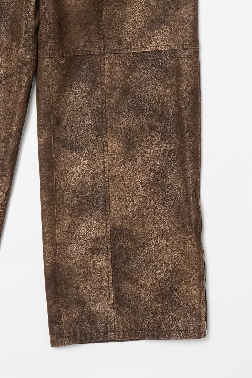 Italian Vegan Leather Washed Pants - SALE