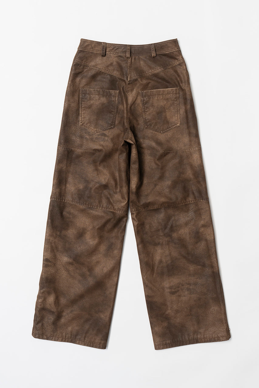 Italian Vegan Leather Washed Pants - SALE