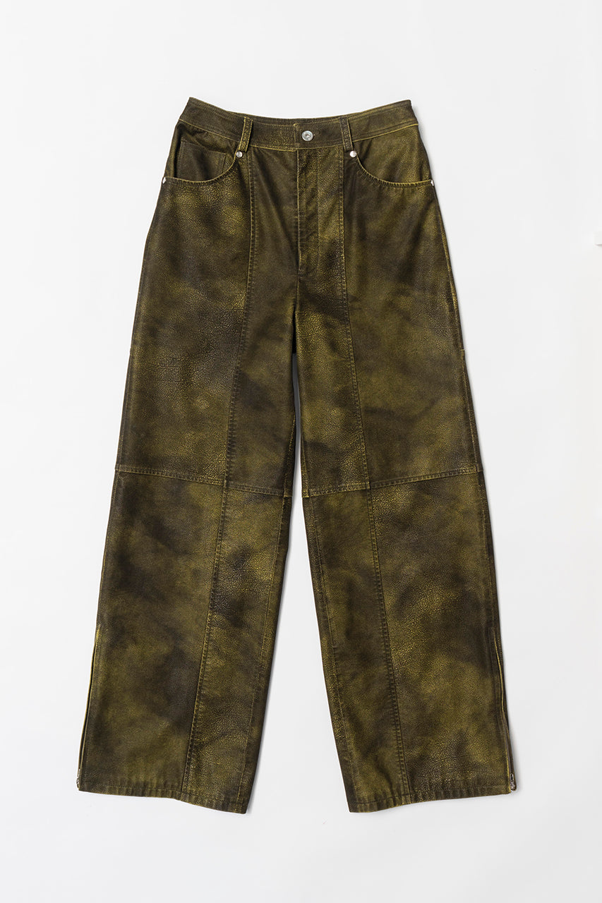 Italian Vegan Leather Washed Pants - SALE