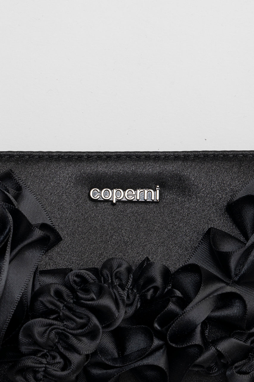 Pleated Ribbon Satin Pochette Bag - PRE ORDER