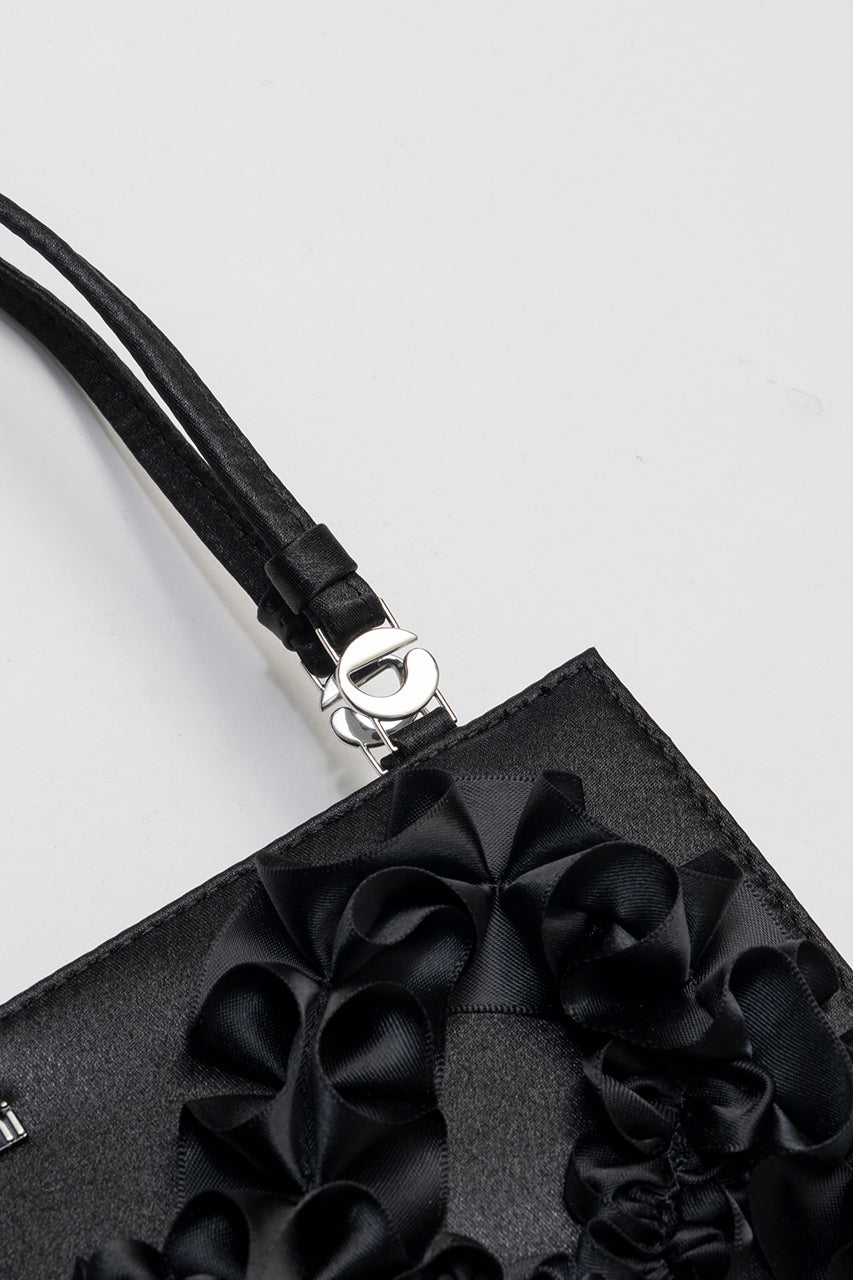 Pleated Ribbon Satin Pochette Bag - PRE ORDER