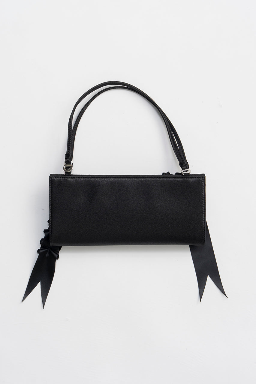 Pleated Ribbon Satin Pochette Bag - PRE ORDER